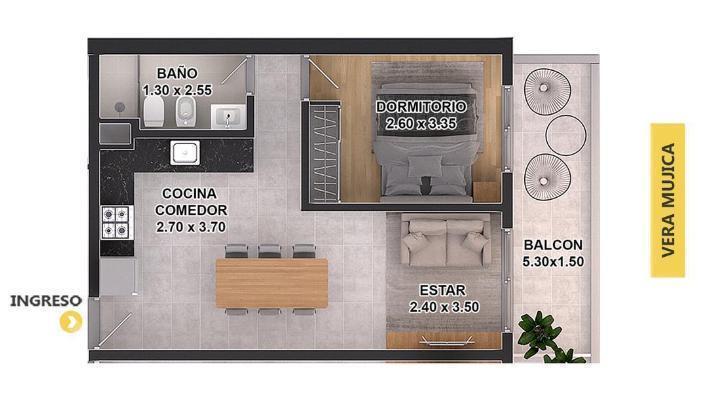Departamento en venta 1 dormitorio - Pichincha