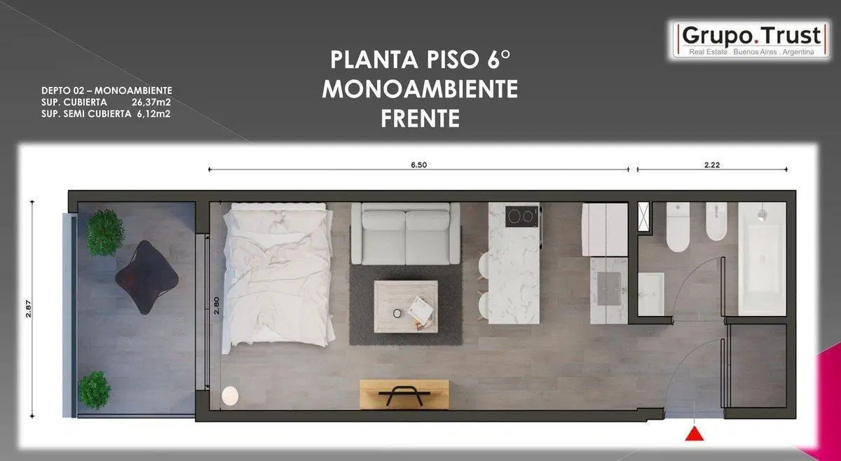 Arcadia Art Residence monoambiente Piso 6 FTE 3