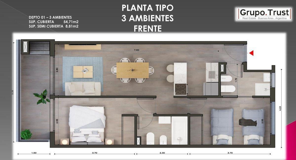 Foto de Arcadia Art Residence 3 ambtes balcón y parrilla, imagen 1