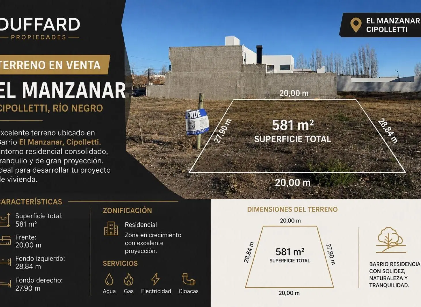 Terreno en El Manzanar 581 m2 3