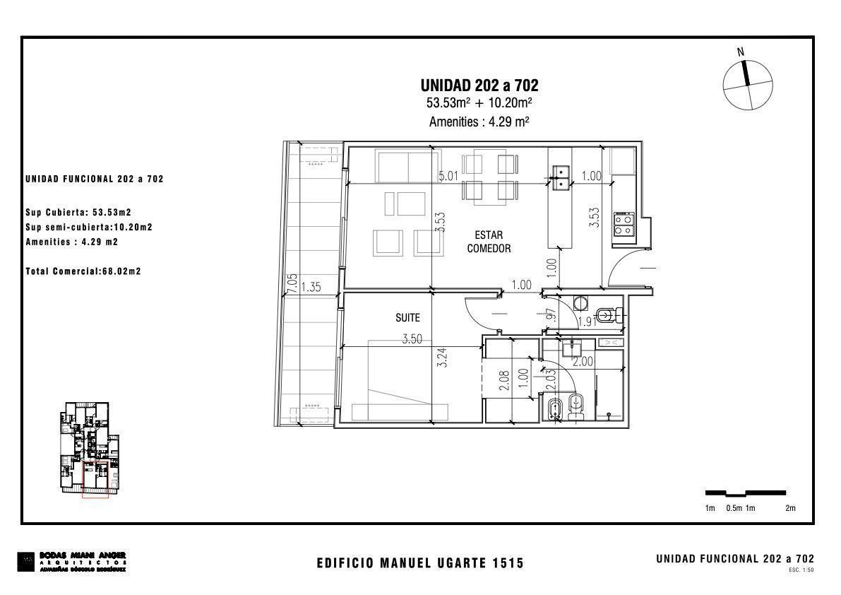 Departamento de dos ambientes con baño y toilette a estrenar en venta y/o alquiler en Nuñez