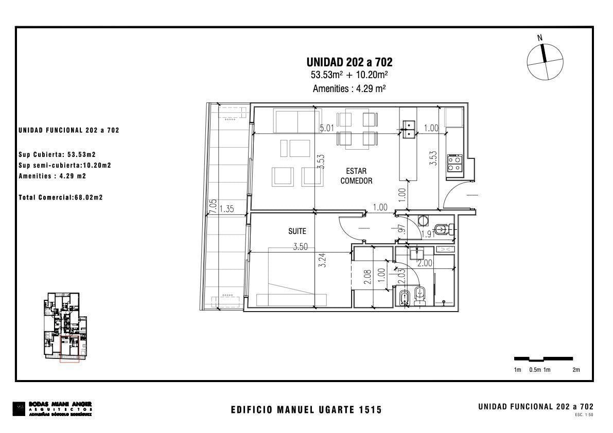 Departamento  de dos ambientes con baño y toilette  a estrenar en venta y/o alquiler en  Nuñez