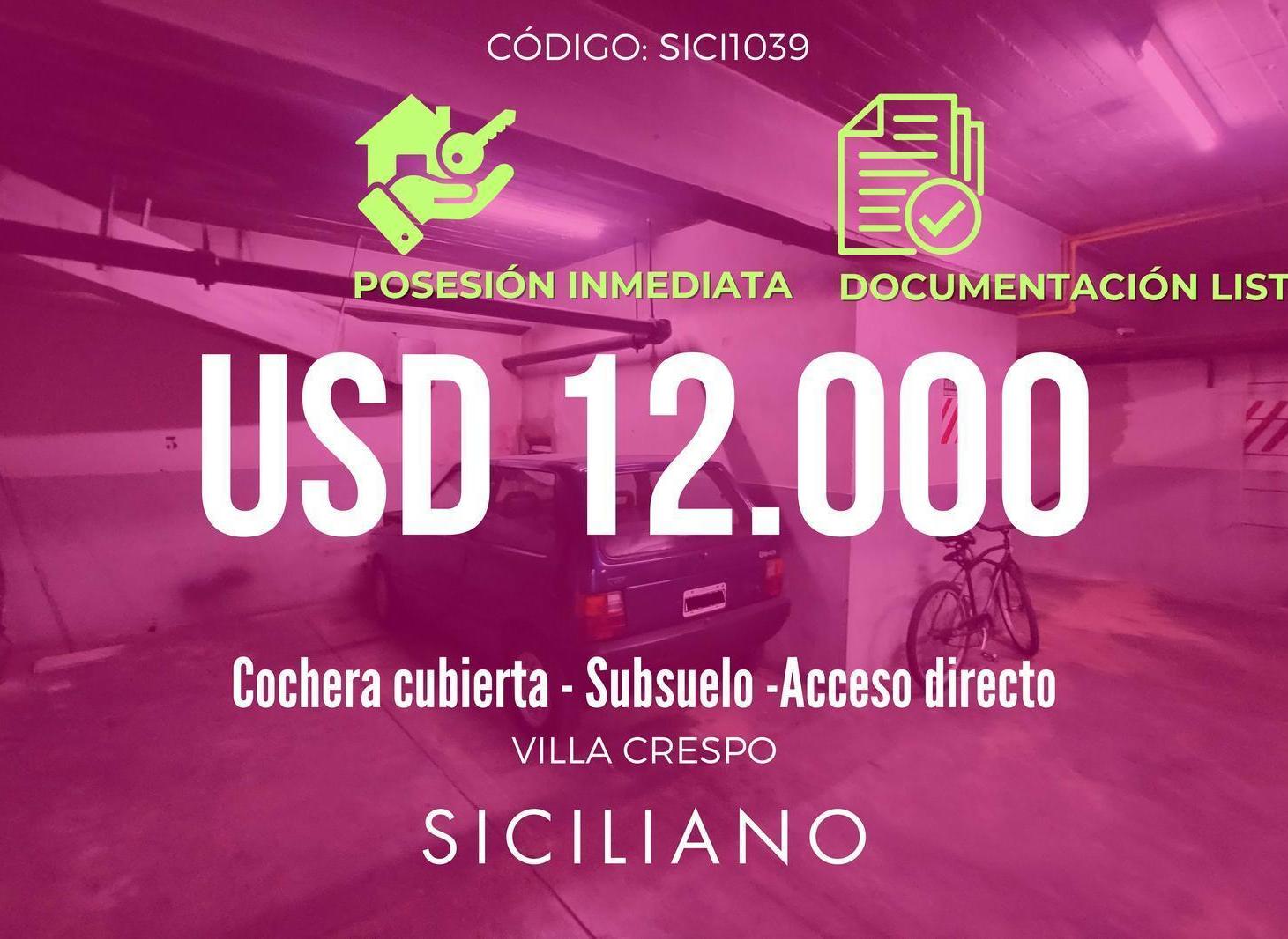 Cochera en Villa Crespo