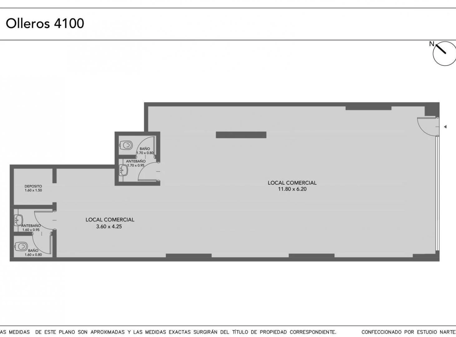 Venta Local comercial. 95 m². 2 baños. 6,20m de Vidriera. Chacarita