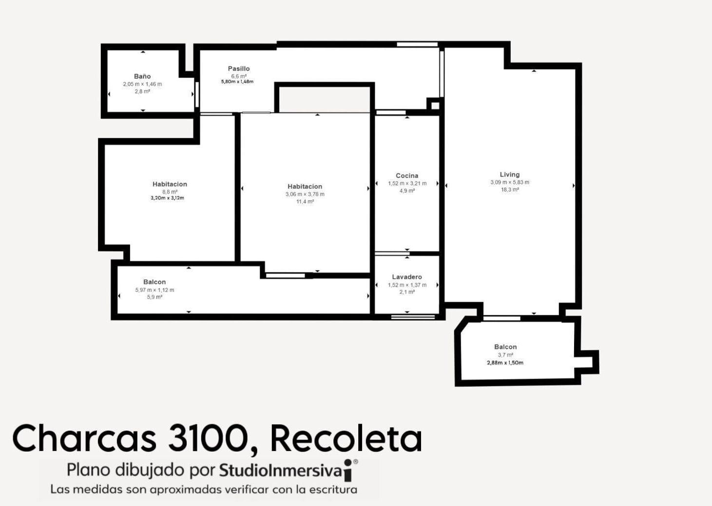 Alquiler. Departamento 3 Ambientes. Recoleta