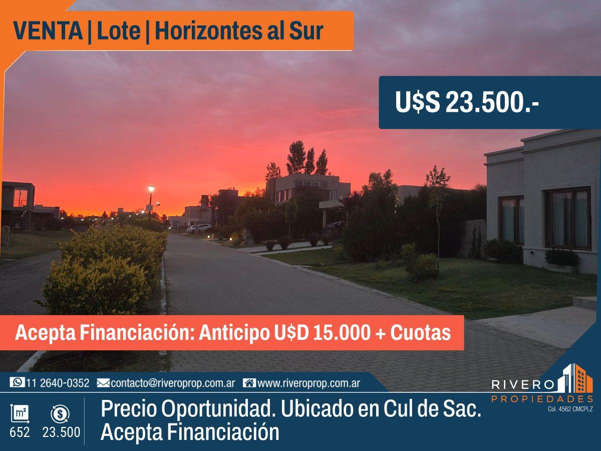 Foto de Venta Lote en Cul de Sac - Acepta Financiación - Horizontes al Sur, imagen 1