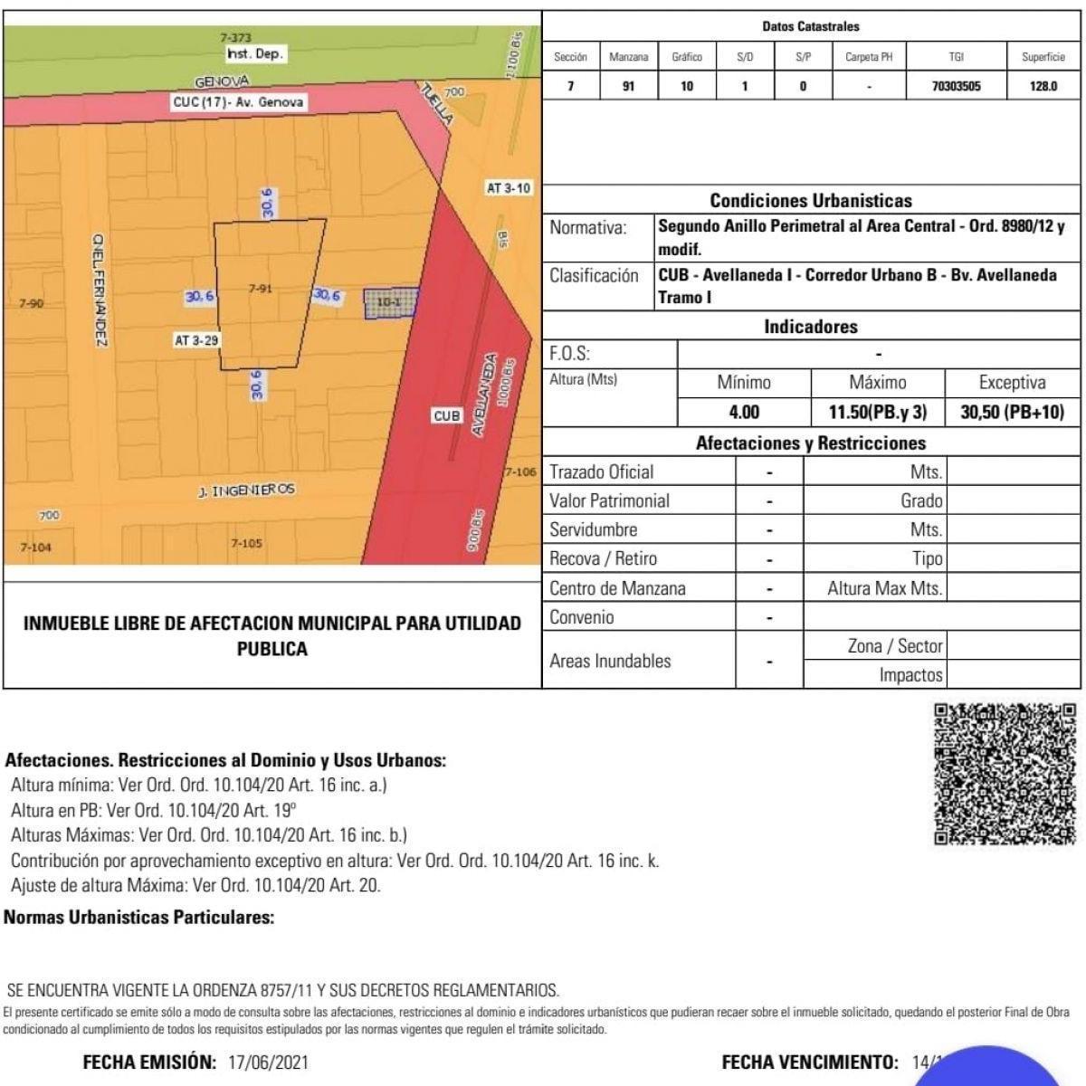 LOTE ESPECIAL CONSTRUCTORA- AV. AVELLANEDA  1049 BIS