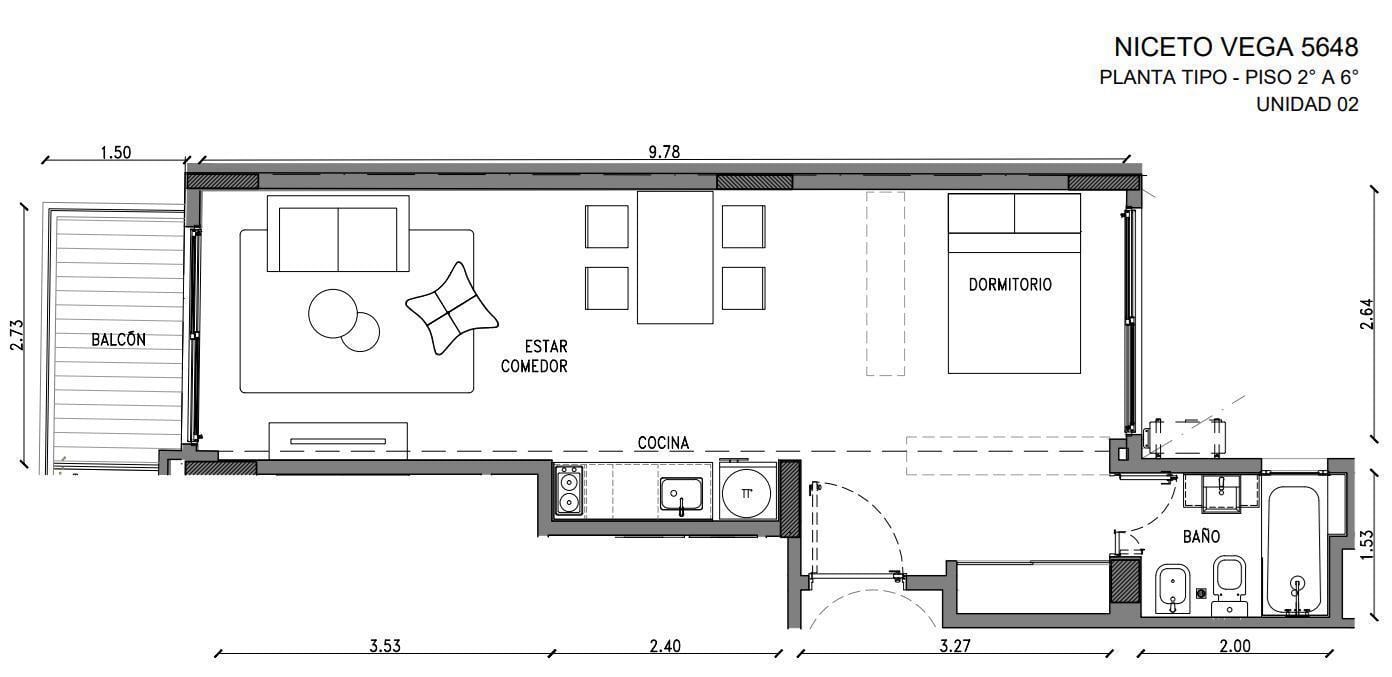 Departamento Monoambiente a Estrenar en Palermo Hollywood