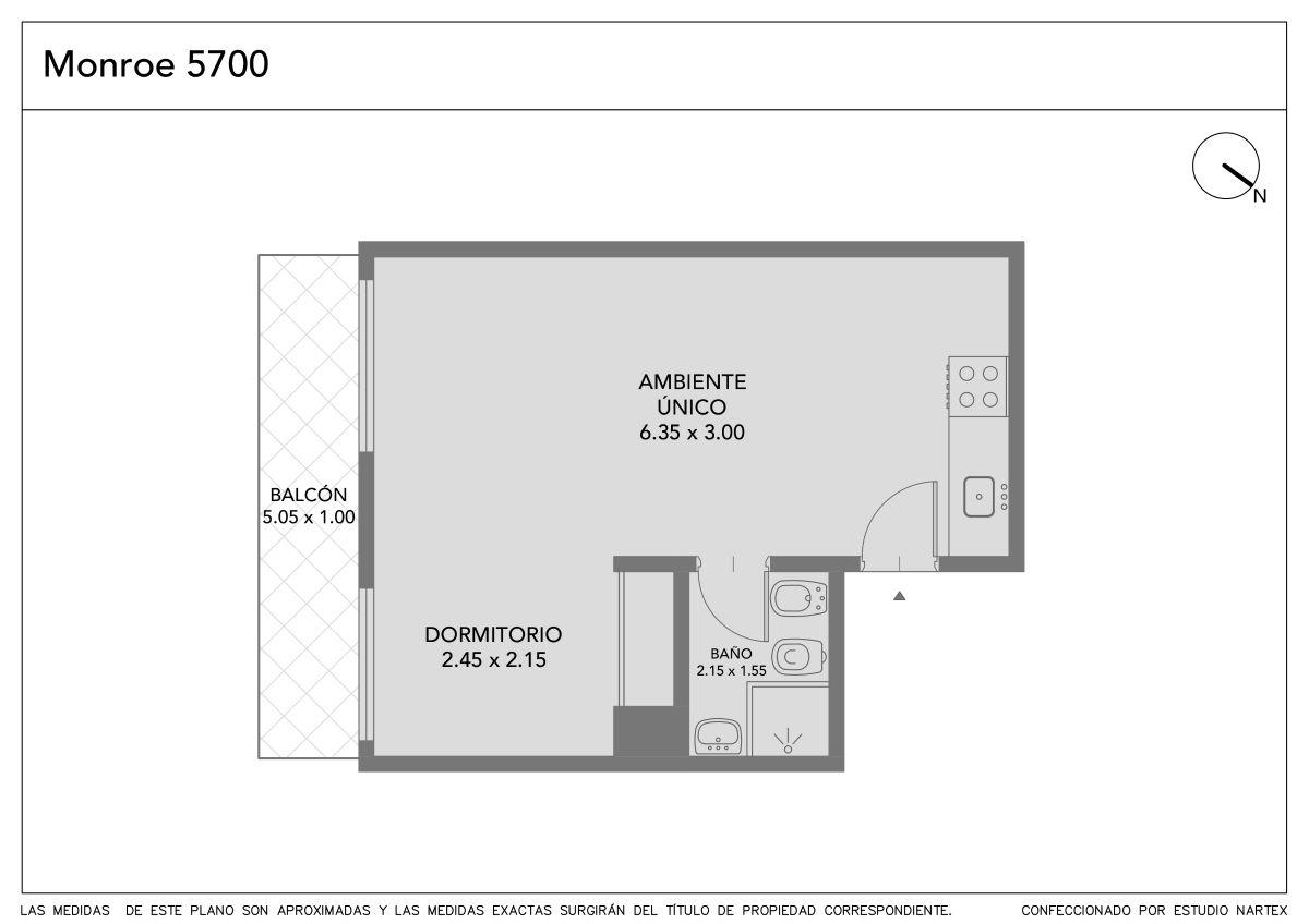 ALQUILER DEPARTAMENTO 1 AMBIENTE CON BALCON CORRIDO EN VILLA URQUIZA.