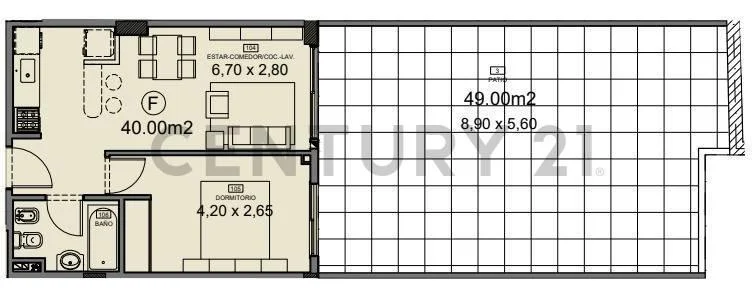Departamento en venta 2 ambientes con gran terraza en en Núñez
