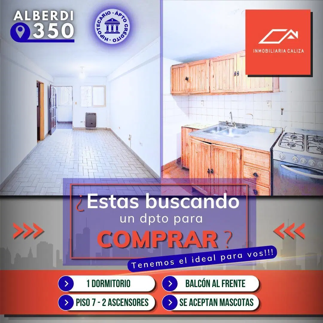 VENTA HERMOSO DPTO 1 DORMITORIO - ALBERDI 300 BARRIO SUR 2