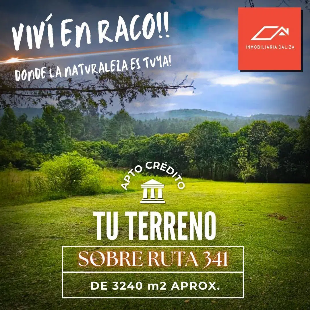 VENTA LOTE/TERRENO DE 3240M2 EN RACO - SOBRE RUTA 341 5