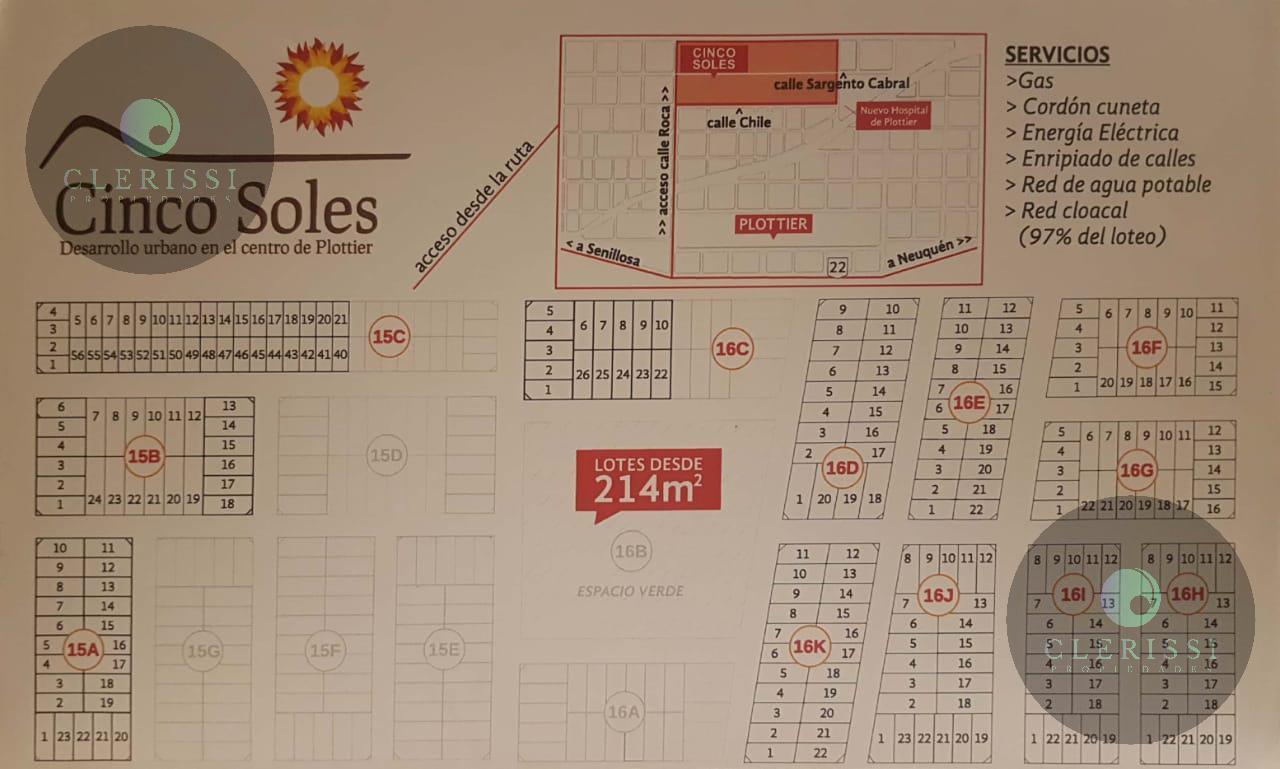 Venta de terreno en B° Cinco Soles - Plottier