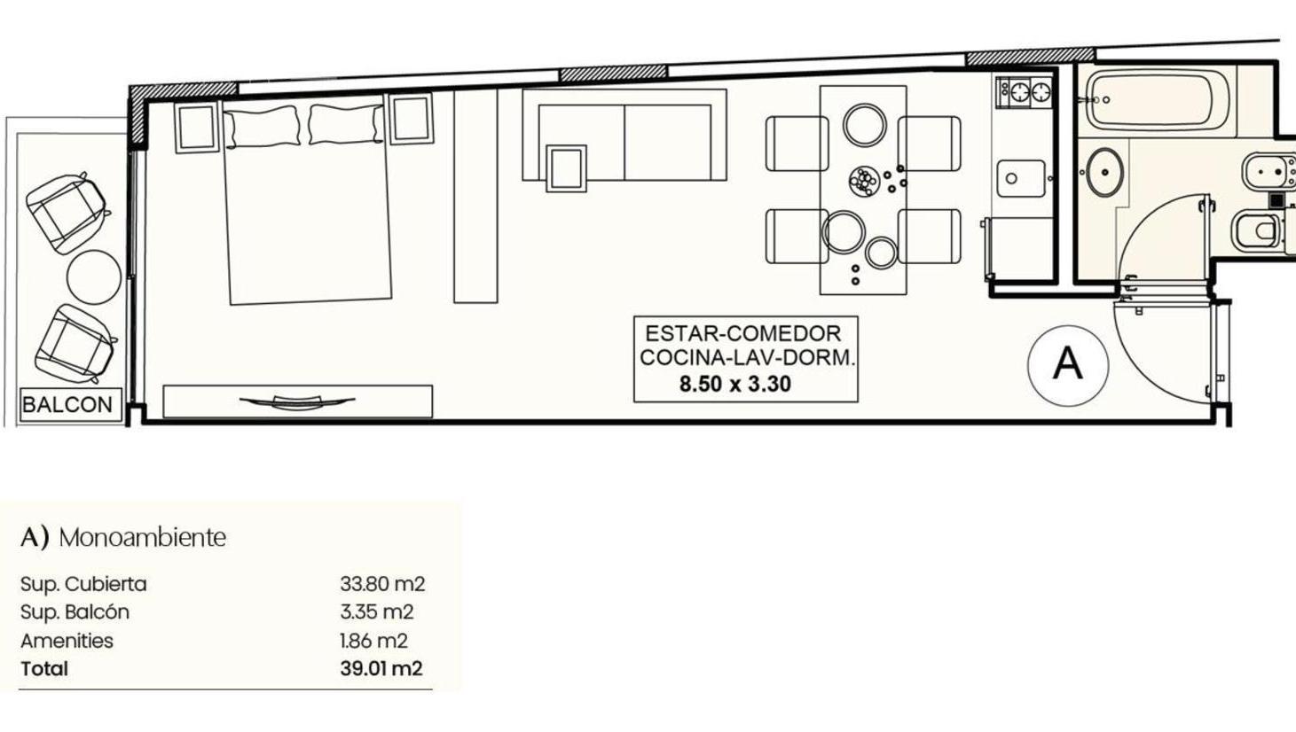 Foto de Departamento 1amb en Barrio Norte con amenities en pozo, imagen 5