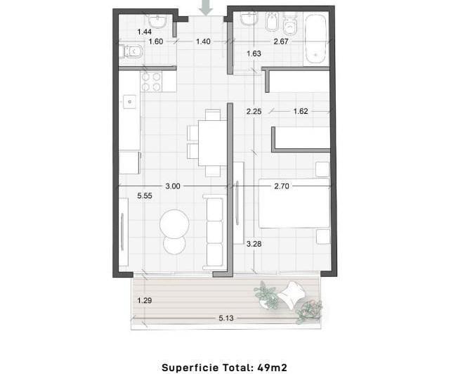 Departamento en Venta 2 ambientes con balcón en pozo en Villa Crespo, Capital Federal, Buenos Aires
