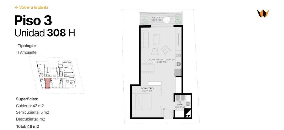 Departamento en Venta monoambiente con balcón a estrenar en Almagro, Capital Federal, Buenos Aires