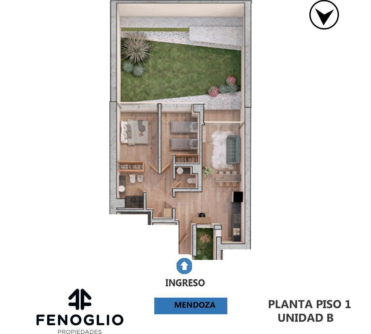 Foto de Departamento dos dormitorios con patio en venta Centro rosario, imagen 5