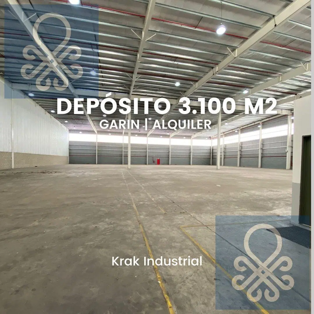 NAVE INDUSTRIAL DE 3.100 M2 EN ALQUILER EN PREDIO CERRADO GARIN 3