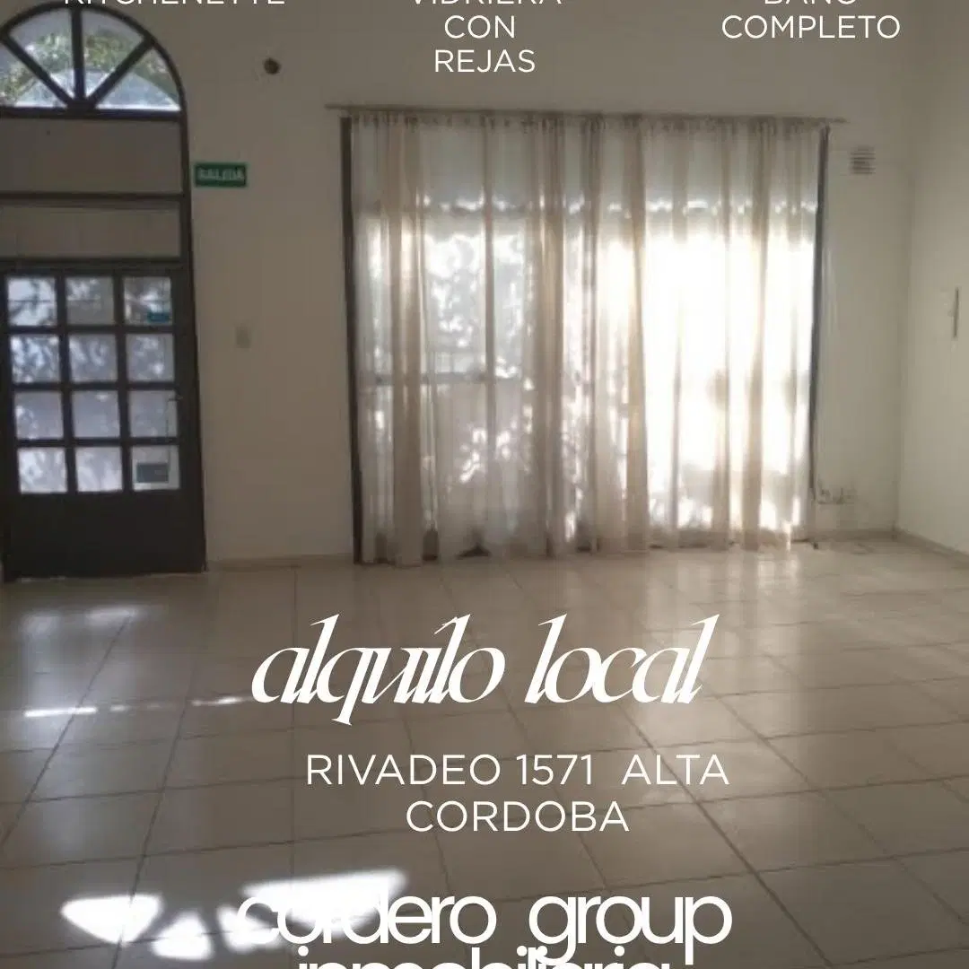 Alquilo local comerc. Sin expensas. Alta Córdoba. 7