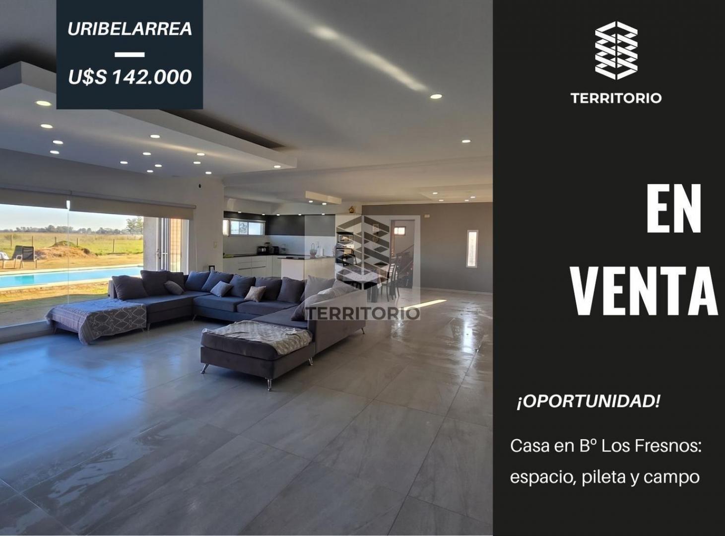 Casa nueva sobre lote 2.000 m², pileta y vista al campo