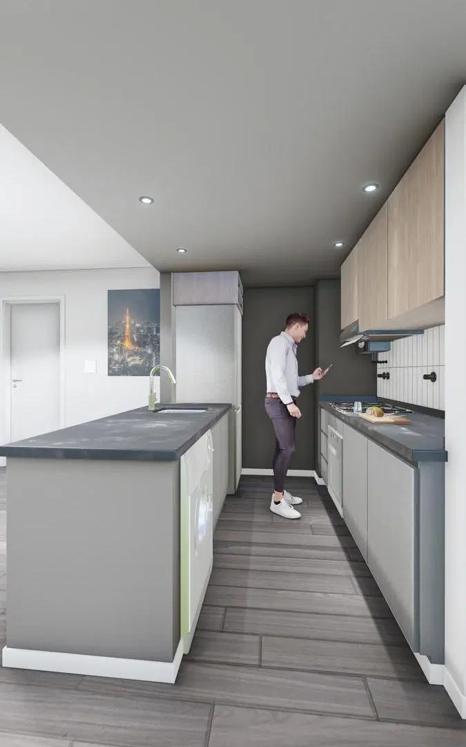 Departamento en venta, semi piso un dormitorio. En construcción. 4