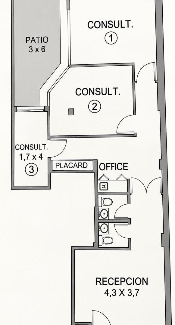 Foto de VENTA LOCAL / OFICINA 110 M² CON PATIO Y 3 CONSULTORIOS – ABASTO, imagen 5