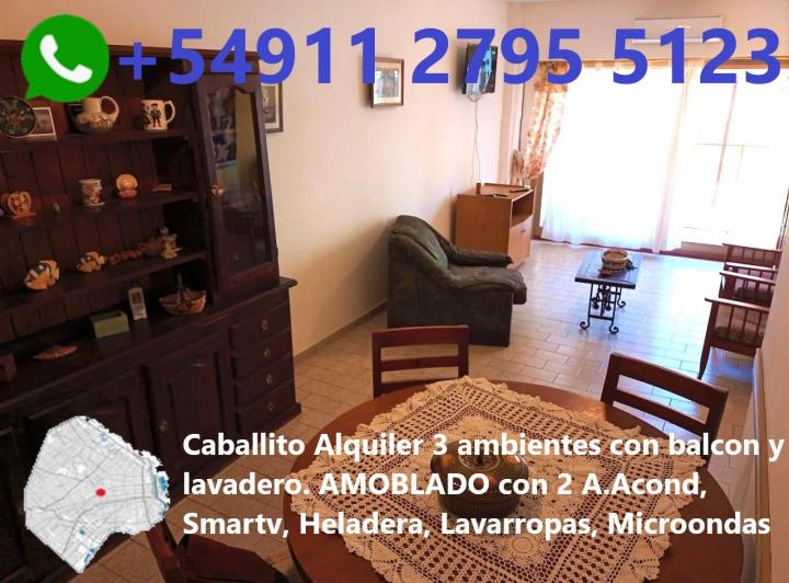 CABALLITO Alquiler departamento 3 ambientes c/balcon AMOBLADO - Parque Rivadavia 3