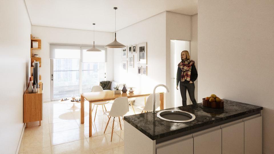 VENTA: departamento de un dormitorio al frente con balcón. Rosario, Luis Agote