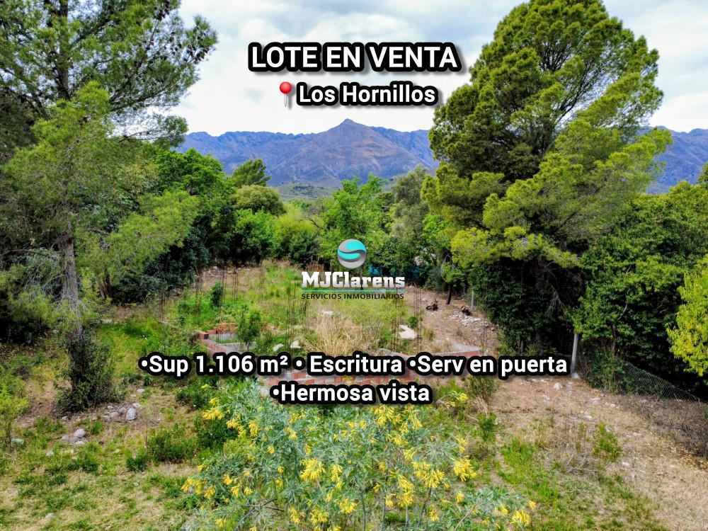 Lote en venta 1.106 m2 escritura vista a la sierra Los Hornillos