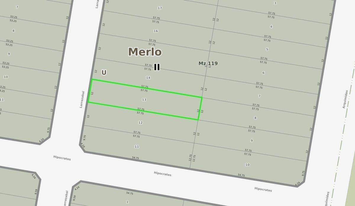 Terreno en venta en Merlo 690 m2