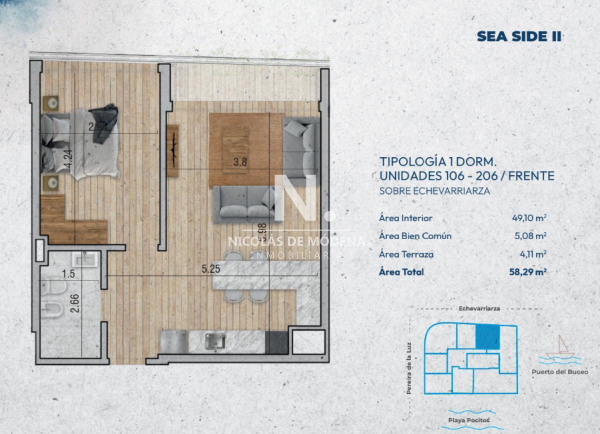 Foto de Venta Apartamento En Construccion de 1 Dormitorio en Pocitos,Montevideo!, imagen 1