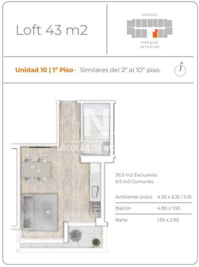 Foto de Venta Moderno Monoambiente en Tres Cruces,Montevideo.Ideal Inversores., imagen 3
