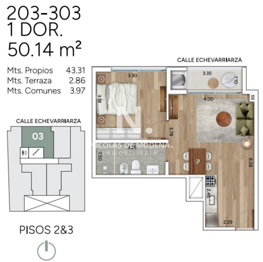 Foto de Apartamento de 1 Dormitorio en Pocitos - Montevideo, imagen 3