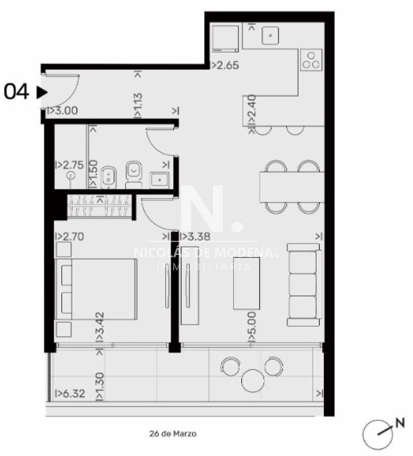 Foto de Apartamento de 1 Dormitorio en Pozo en Excelente Ubicación de Pocitos, imagen 2