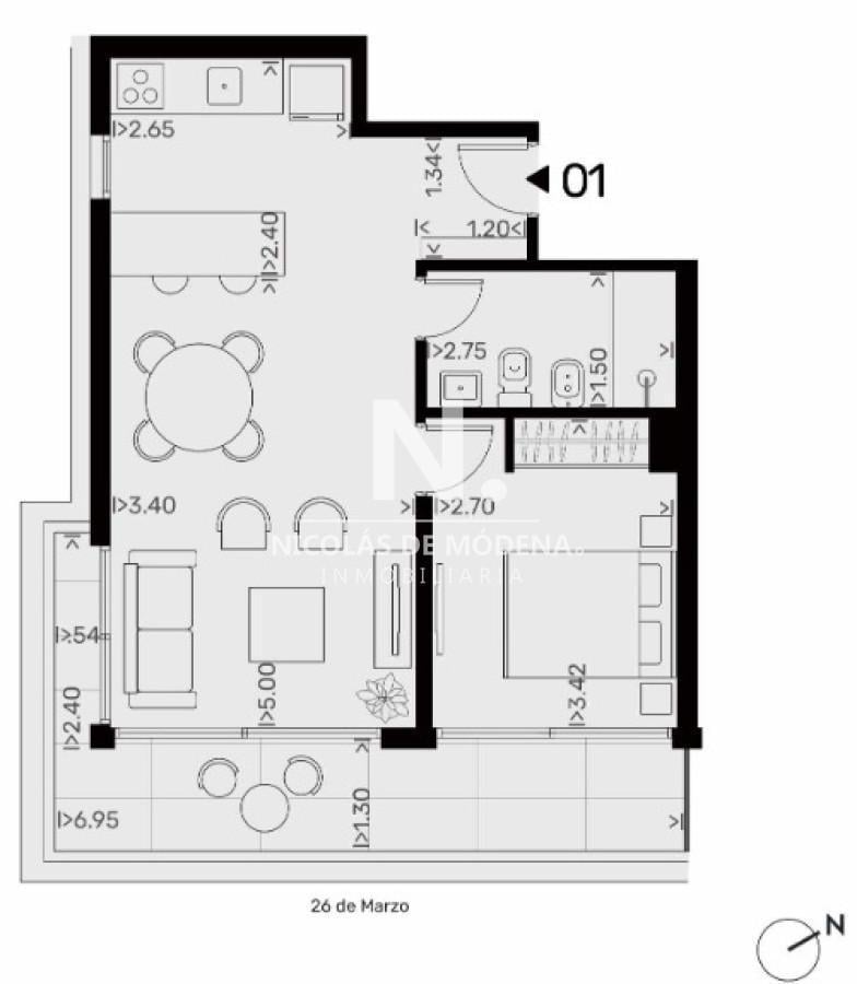Foto de Apartamento de 1 Dormitorio en Pozo en Excelente Ubicación de Pocitos, imagen 1