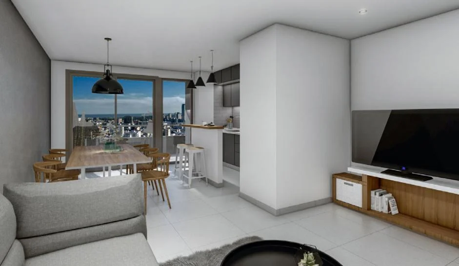 Venta departamento de 2 dormitorios con balcón y terraza solárium de uso común en zona Centro
