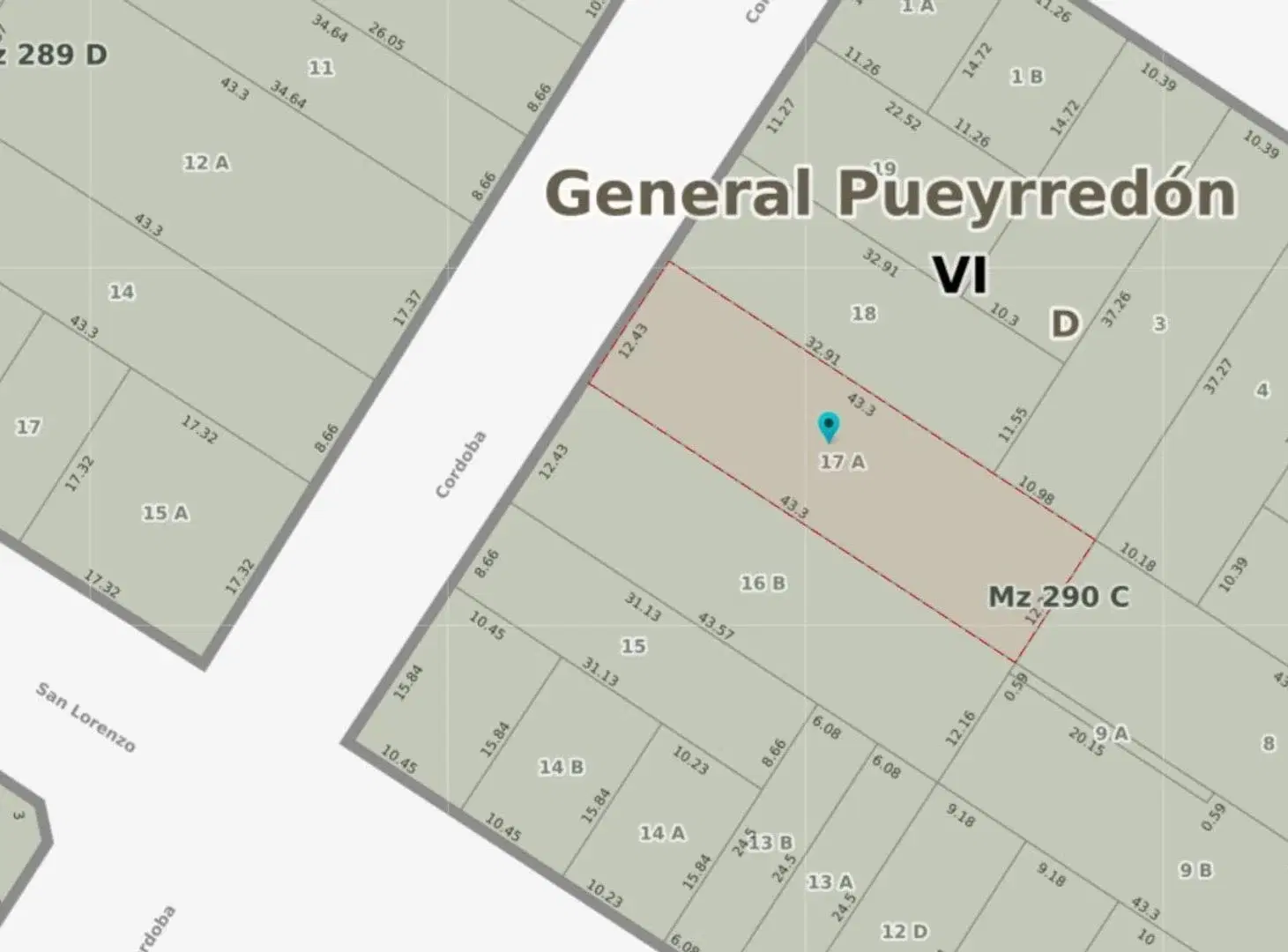 Venta unico lote en Pasaje Cordoba - C3 538Mts2 4