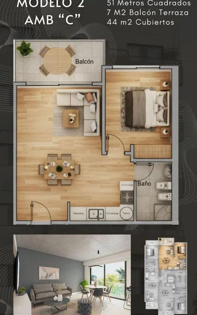 Venta Departamento 2 Amb c/ balcon y coch. Muñiz 5