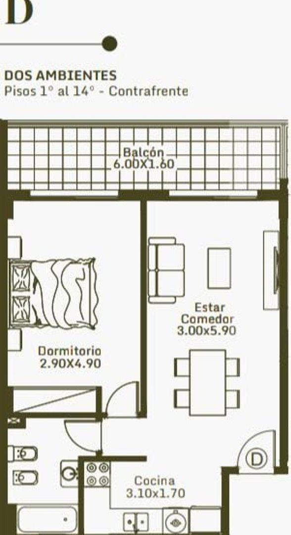 Foto de VENTA DEPARTAMENTO DOS AMBIENTES CASEROS CENTRO, imagen 2