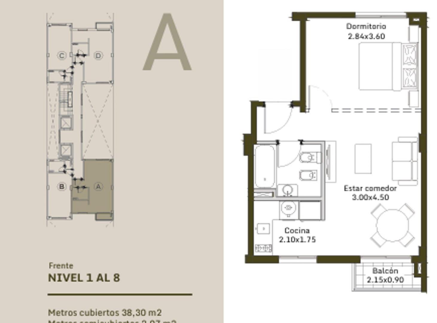 Foto de VENTA DEPTO 2 AMB PALOMAR FRENTE-BALCON-FINANCIA!, imagen 2