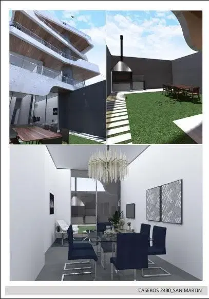 Departamento en  venta  PB de 2 ambientes al Contrafrente con   Patio - San martin centro 3