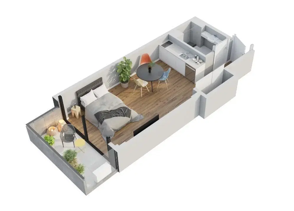 Venta -Departamento 2 ambientes  con 2  balcónes Terraza -Belgrano 4