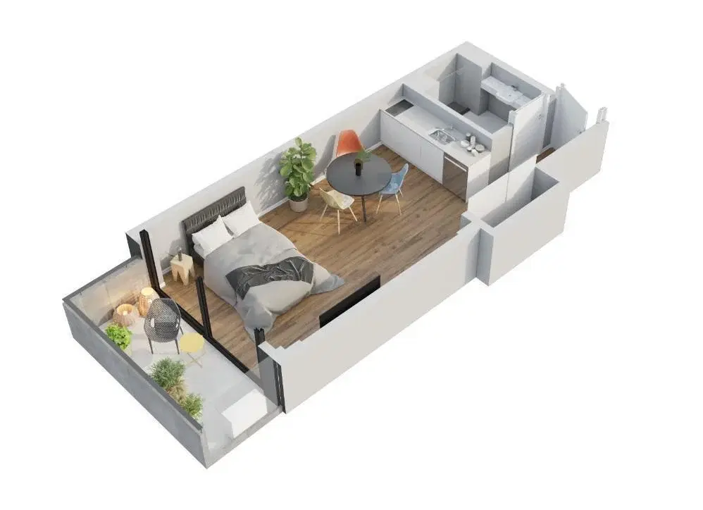 Venta -Departamento 2 ambientes  con 2  balcónes Terraza -Belgrano 2