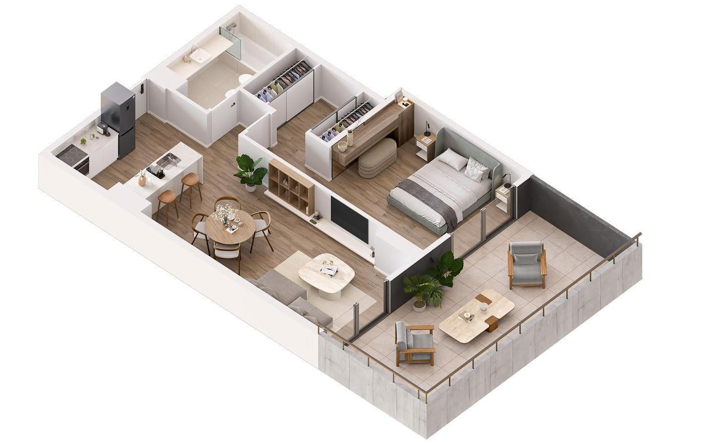Foto de Venta Departamento Monoambiente con gran Balcón y parrilla electrica, imagen 1