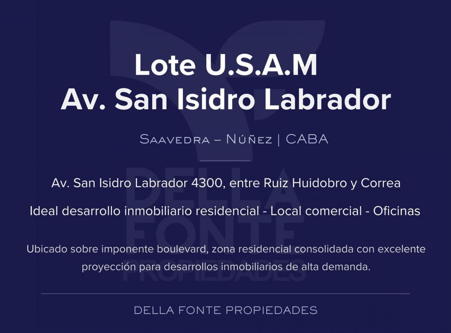 Terreno - Lote - USAM - Av. San Isidro Labrador 4300
