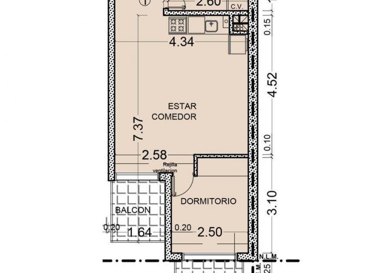 VENTA - Departamento 1 Dormitorio con balcón al frente - Centro, Rosario.