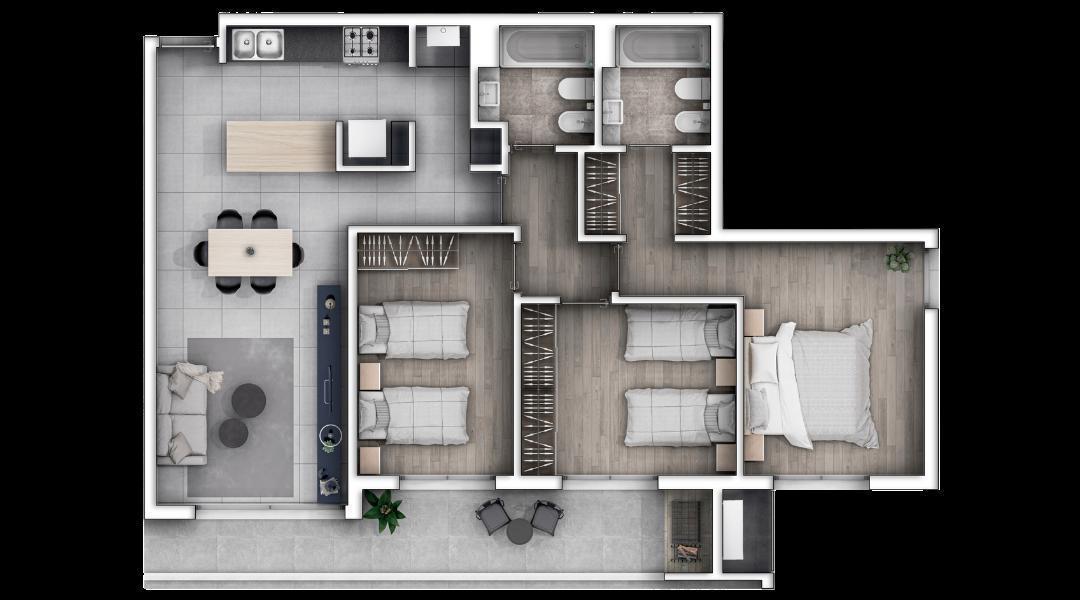 VENTA - Departamento de 3 dormitorios con balcón, cochera y amenities - Fisherton, Rosario.