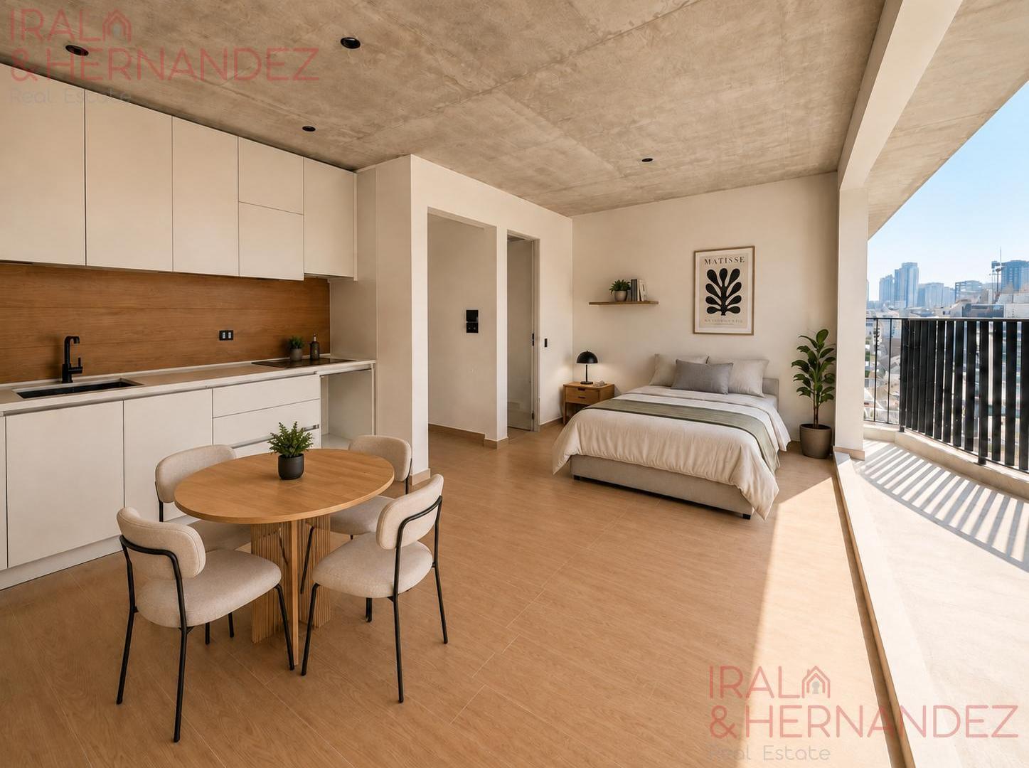 Foto de MONOAMBIENTE A ESTRENAR EN PALERMO – PISO ALTO - BALCON ATERRAZADO, imagen 2