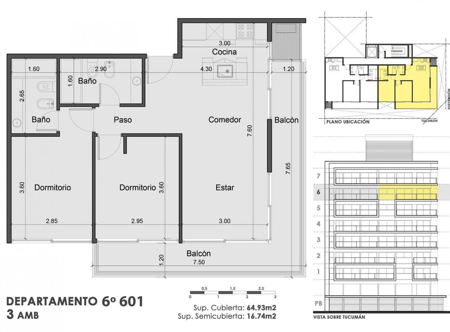 Departamento en alquiler 3 ambientes Gral. San Martin