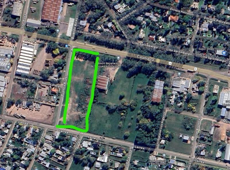 Espectacular Lote de terreno en la Ruta 9. Plena ciudad de Roldán